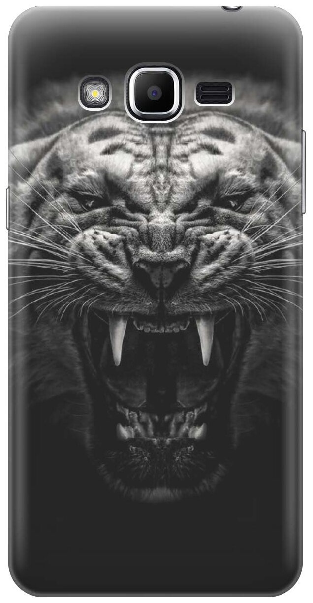Силиконовый чехол на Samsung Galaxy J2 Prime, Самсунг Джей 2 Прайм с принтом "Оскал тигра"