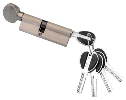 фото Цилиндровый механизм, (личинка для замка никель)MSM Перфорированный ключ-вертушка CW45/55 мм