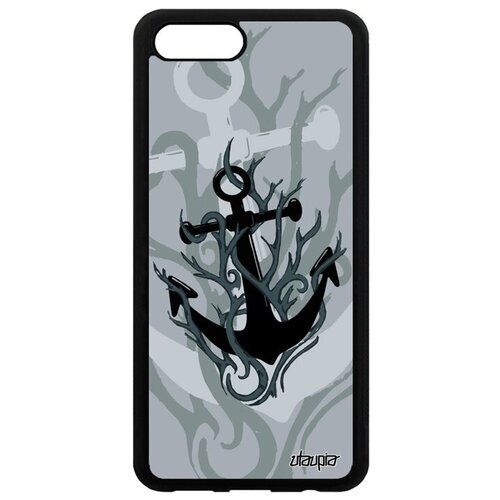 фото Качественный чехол на телефон // honor v10 / view 10 // "якорь" вмф матрос, utaupia, серый