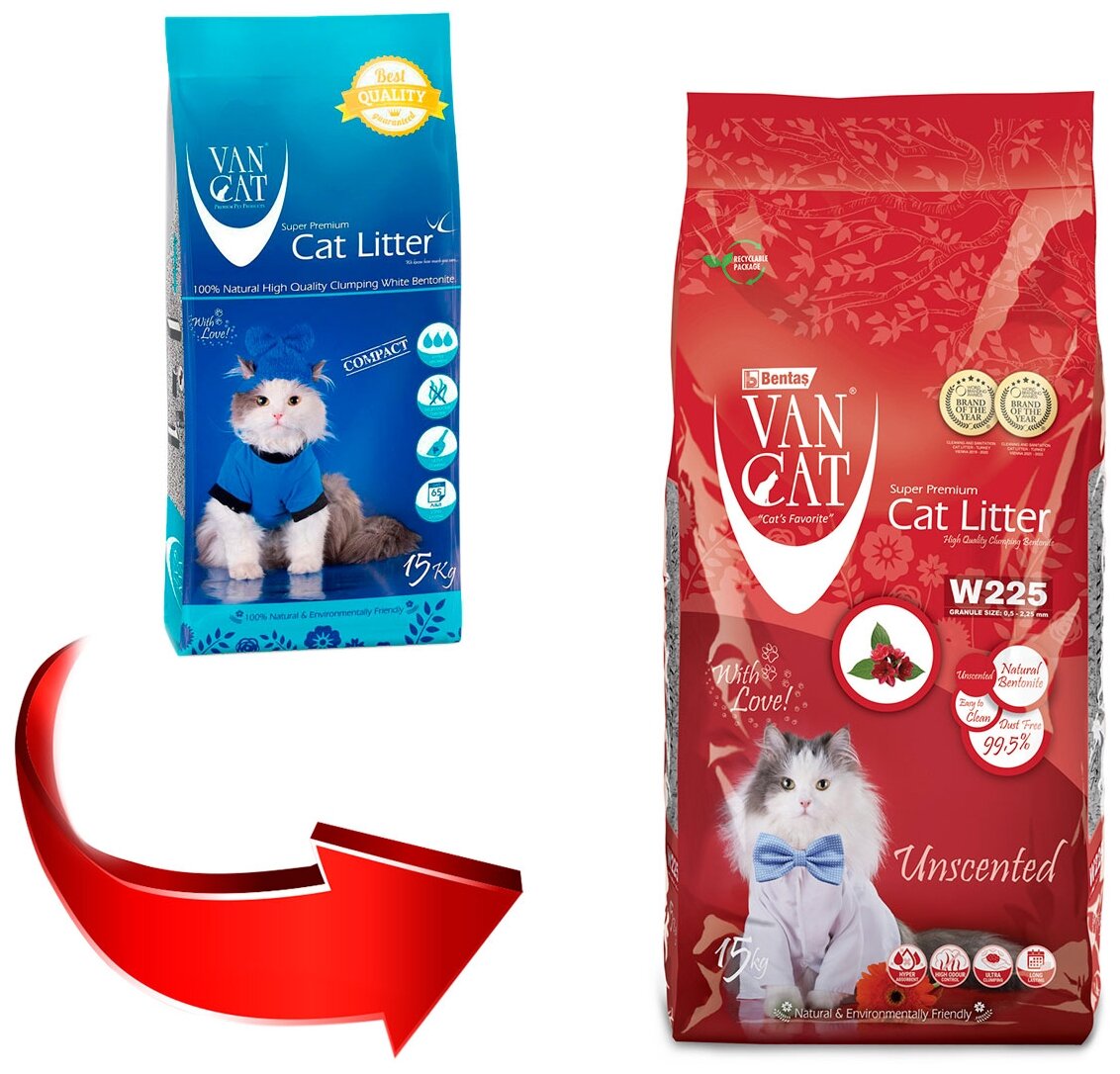 Комкующийся наполнитель VANCAT VAN CAT Natural для кошачьих туалетов 100% натуральный, без пыли 15 кг - фотография № 2