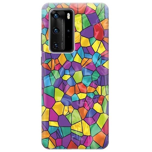 фото Ультратонкий силиконовый чехол-накладка для huawei p40 pro с принтом "яркая мозаика" gosso