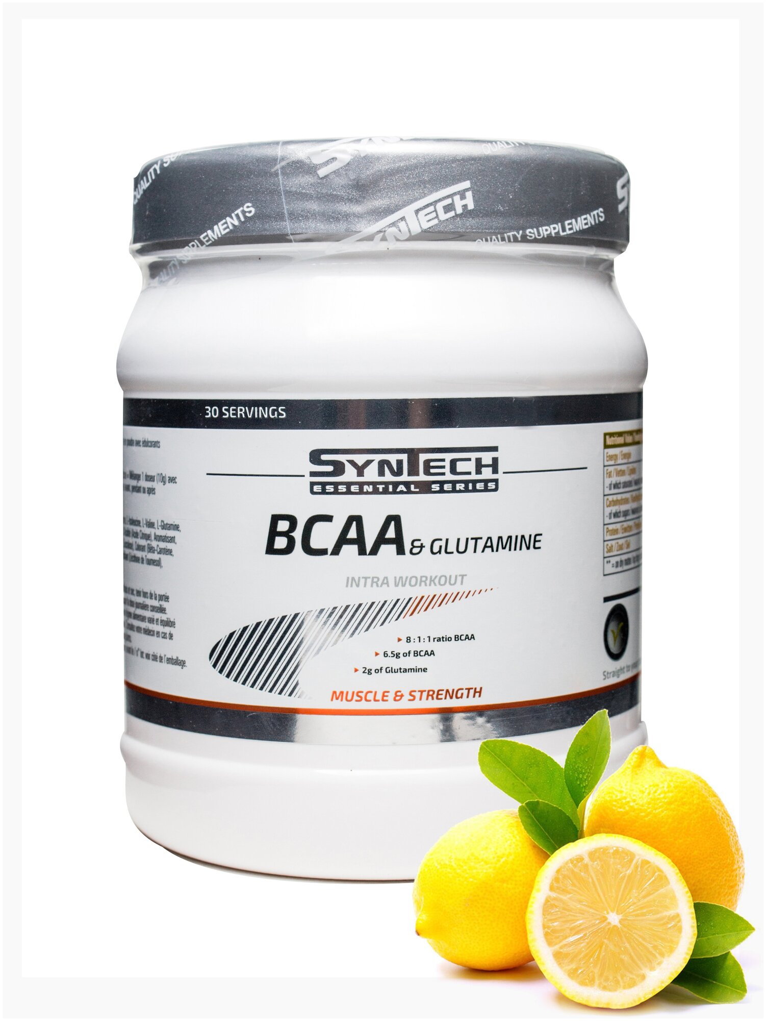 Аминокислоты. Syntech Nutrition BCAA+Glutamin 300г. Лимон