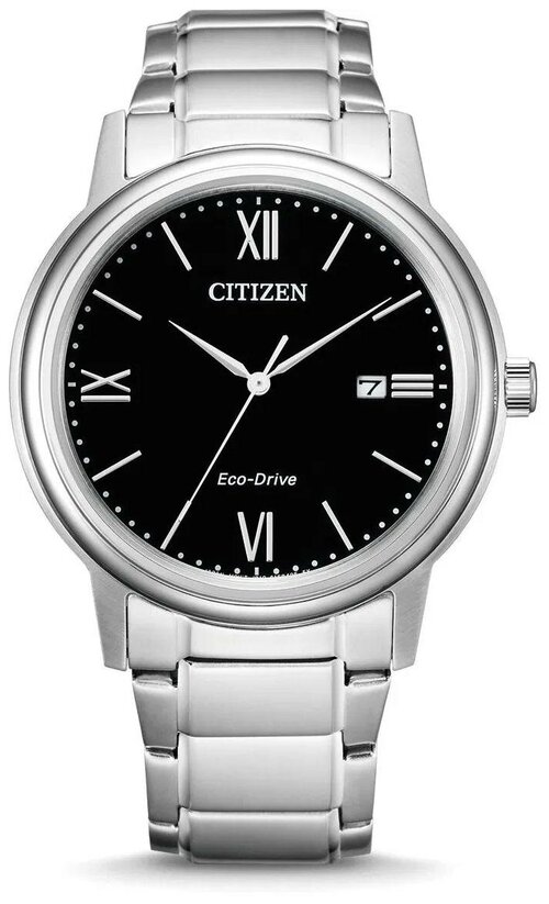 Наручные часы CITIZEN Eco-Drive, серебряный, черный