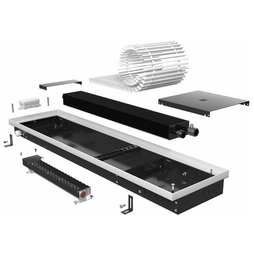 Конвектор Vitron-ВКВ, внутрипольный, водяной, принудительная (с вентилятором), В/Ш/Д в мм.: 90/260/1000, Теплообменник: 2ТГ, Труба: медь, d (мм.): 15