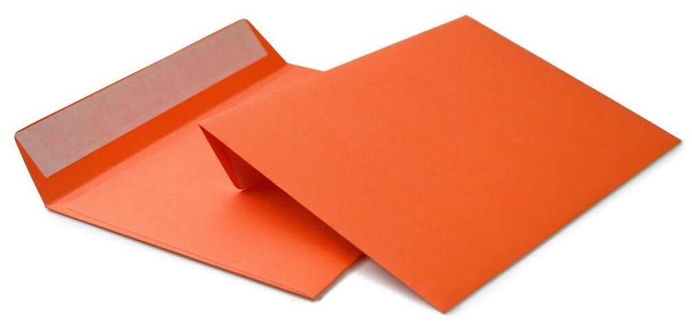 Конверт из цветной бумаги С6 (114*162) оранжевый - 100 шт.