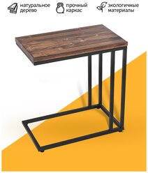 Журнальный столик ilwi, высотой 62 см, черный, коричневый, из стали и дерева, в стиле лофт