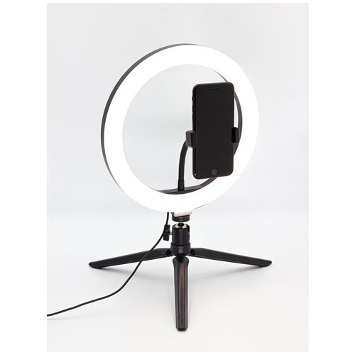 Светильник настольный кольцевой светодиодный питание USB с держателем для телефоналампа для блогера селфи макияжа видеосъемки тик тока визажиста 165700₽