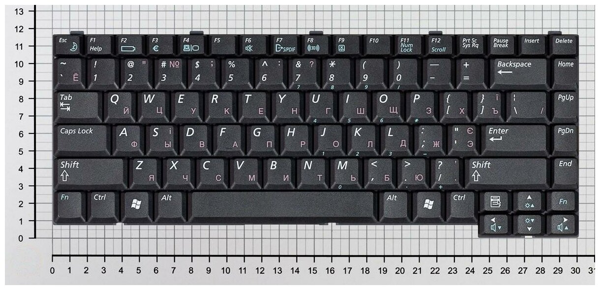 Клавиатура для ноутбука Samsumg NP-M40 черная