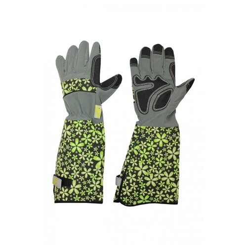 фото Перчатки д/роз иск. замша и микрофибра длинные зеленый l/12/listok 1 шт koiko