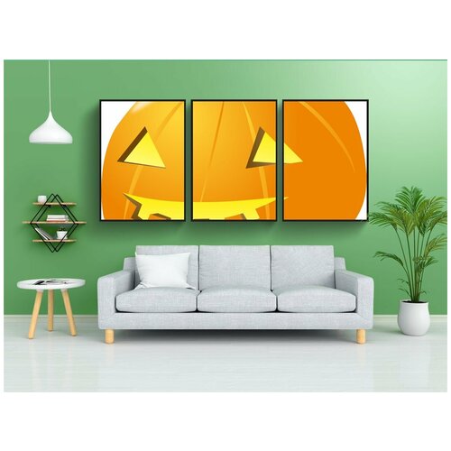 фото Набор модулных постеров для интерьера "тыква, резной, лицо" 60x90 см. в тубусе, без рамки lotsprints