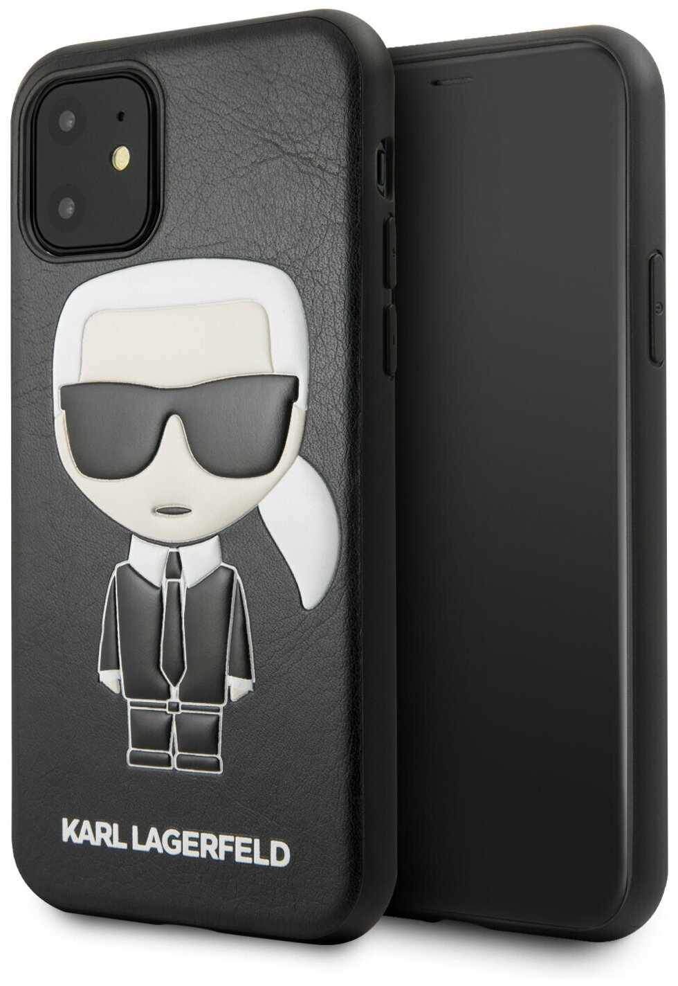 Чехол Lagerfeld для iPhone 11 PU Leather Iconik Karl Hard Black