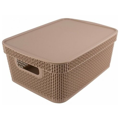 фото Корзина для хранения прямоугольная ajur 11л с крышкой кофейный branq