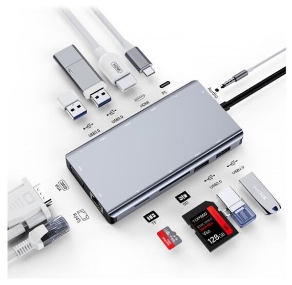 Док станция KS-IS USB Type C 11 в 1 (KS-450)