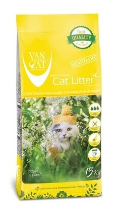 Van cat комкующийся наполнитель стандарт, без пыли, пакет (natural standart), 15,000 кг - фотография № 2