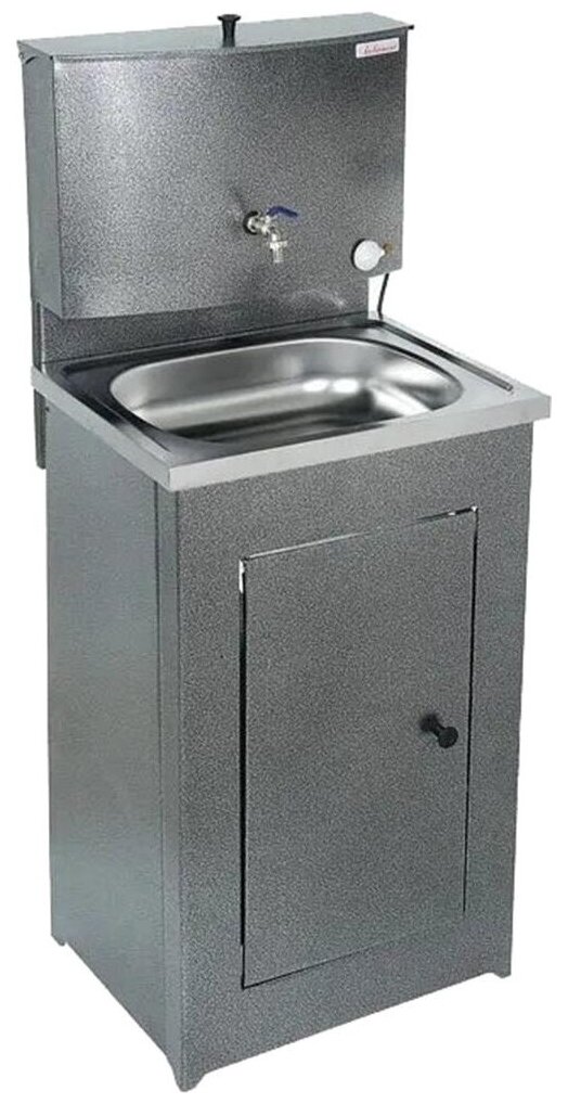 фото Рукомойник "Акватекс" металл. 500х450 серебро (без ЭВН-20л +мойка нерж.) в коробе