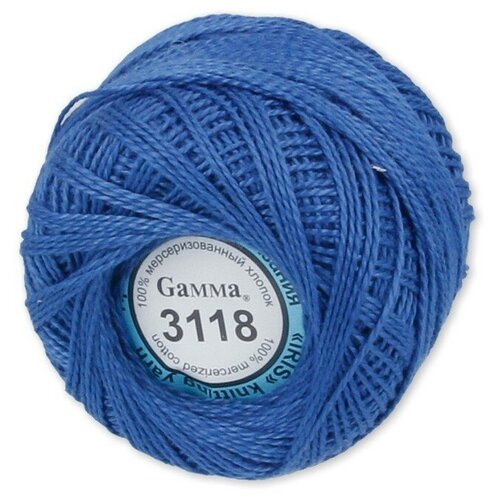 Пряжа Gamma Ирис 100 хлопок 10 г 82 м 3 м 3118 синий 89₽