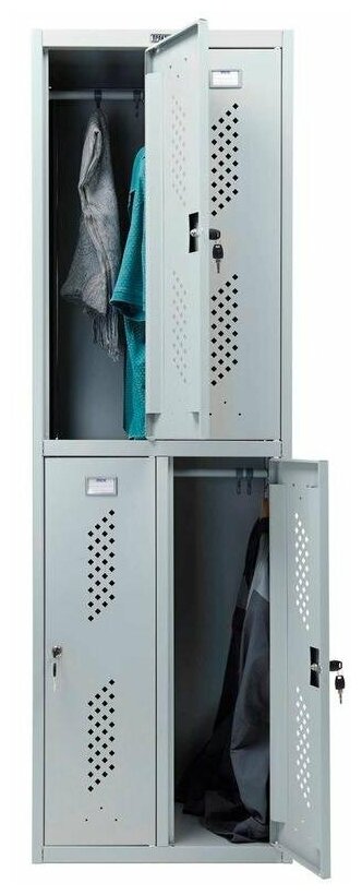 Шкаф для одежды металлический практик Стандарт LS-22 4-секц