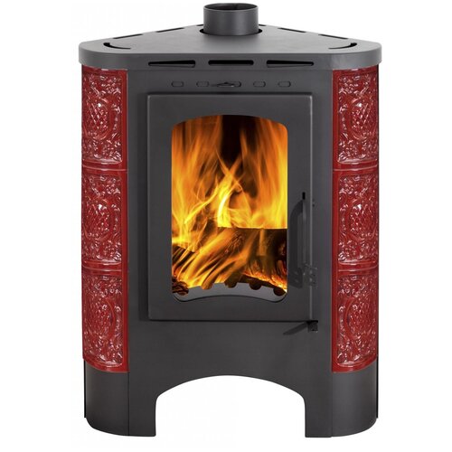 Печь-камин ЭкоКамин Бавария Угловая Радиус изразцовая Барокко кирпичный (PKIR061)