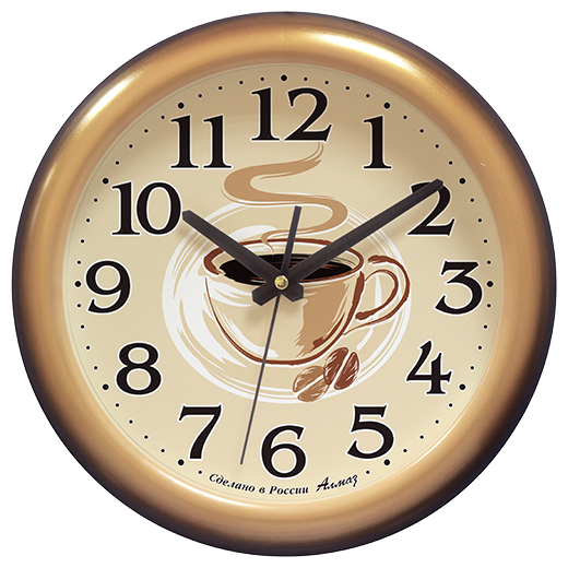 Часы настенные кварцевые Алмаз H78 коричневый