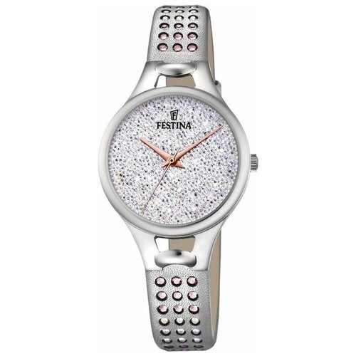 Наручные часы FESTINA, серебряный 40% горячий без номер аналоговые с круглым циферблатом минимализм искусственная кожа ремешок женские кварцевые наручные часы