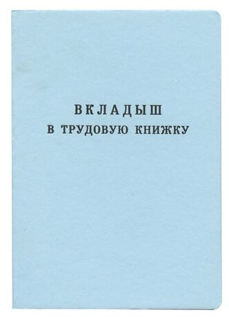 Бланк документа "Вкладыш в трудовую книжку", 88х125 мм, гознак