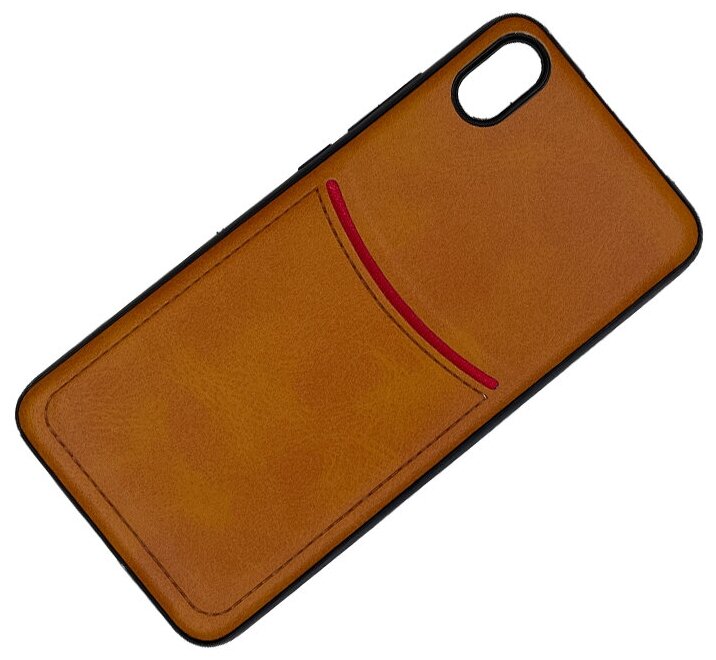 Чехол ILEVEL с кармашком для Xiaomi Redmi 7A светло-коричневый