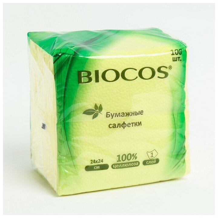 BioCos Бумажные салфетки цветные, 100шт - фотография № 4