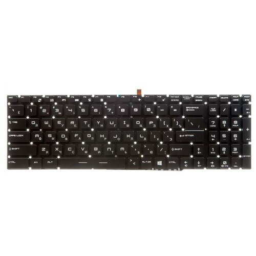 Клавиатура для ноутбука MSI MS-16J1 MS-16J2 MS-1771 MS-1773 PE70 Чёрная без рамки с белой подсветкой гор Enter 530000₽