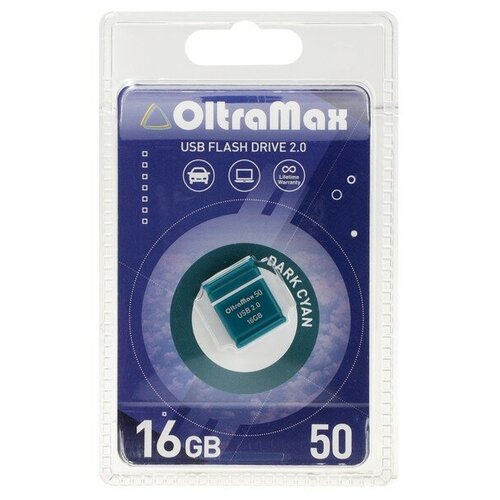 Флешка OltraMax 50 16 ГБ, 1 шт., Dark cyan