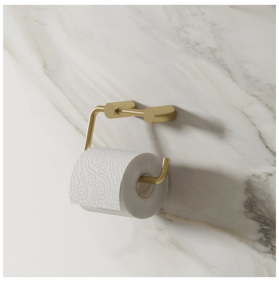 Держатель для туалетной бумаги без крышки, сплав металлов, Petite, матовое золото, IDDIS, PETG000i43