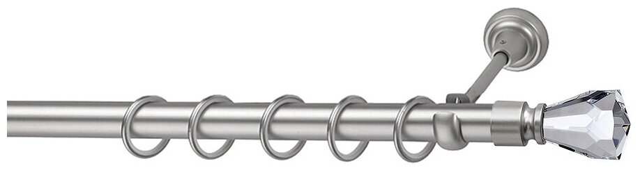 фото Карниз Кристалл хром матовый 25мм 160см: однорядный