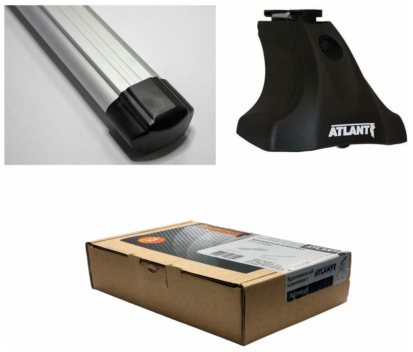 Багажник Atlant (Атлант) для Mazda 6 (mk I) 4-дв. седан 2002-2007в штатные места (эконом-класс, аэродинамическая дуга) Арт. 7001+6012+7011