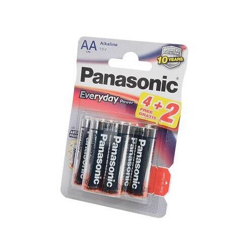 Элемент питания Panasonic Everyday Power LR6EPS/6BP 4+2F LR6 4+2шт BL6 арт.13852 (6 шт.) батарейки алкалиновые panasonic lr6 aa everyday power bl2 2шт