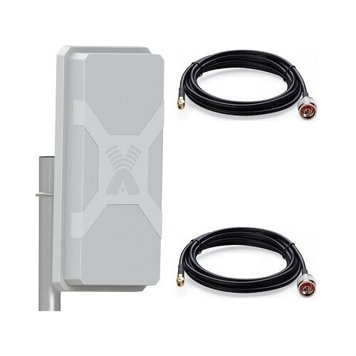 Antex Nitsa-5 Mimo 2x2 с кабелем 10м. х2 SMA-male антенна внешняя 4g/3g/2g/wifi Lte-a широкополосная панельная антенна nitsa 5f mimo 2x2