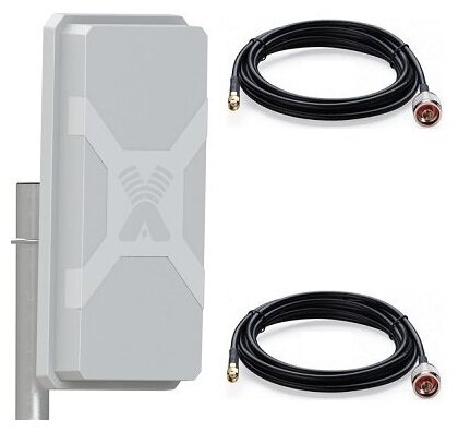 Antex Nitsa-5 Mimo 2x2 с кабелем 10м. х2 SMA-male антенна внешняя 4g/3g/2g/wifi Lte-a широкополосная панельная