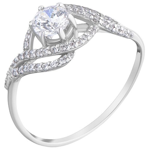 Кольцо Ювелир Карат, серебро, 925 проба, фианит, размер 16.5, белый, бесцветный