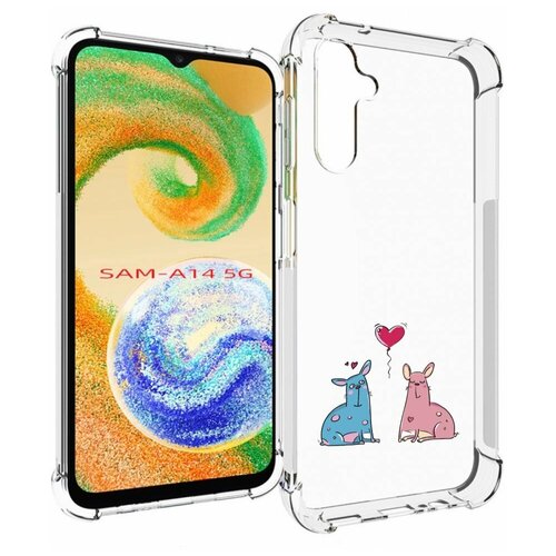 Чехол MyPads Лама любовь для Samsung Galaxy A14 4G/ 5G задняя-панель-накладка-бампер