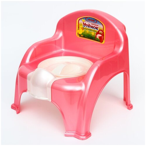 фото Горшок-стульчик "утёнок" с крышкой, цвет розовый /товары для малышей / детский туалет / гигиена и уход (1 шт.) promarket