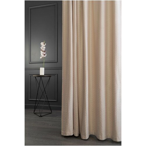 Портьерная штора PEORA Бархат (велюр) MJ164- С3 Бежевый 200*260 см