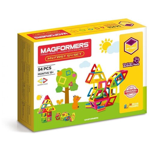 магнитный конструктор magformers my first 63145 красный багги Конструктор MAGFORMERS My First 702002 (63108) 54, 54 дет.