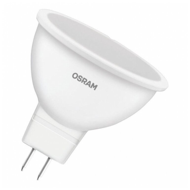 Лампа светодиодная OSRAM LED STAR, MR16, 5Вт, 12V, GU5.3, 350Лм, 4000К, нейтральный белый свет 4058075481312