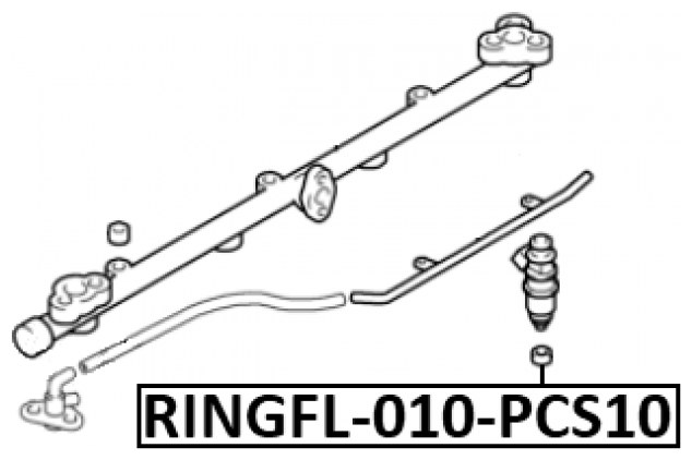 Кольцо уплотнительное форсунки впрыска топлива Febest RINGFL-010-PCS10