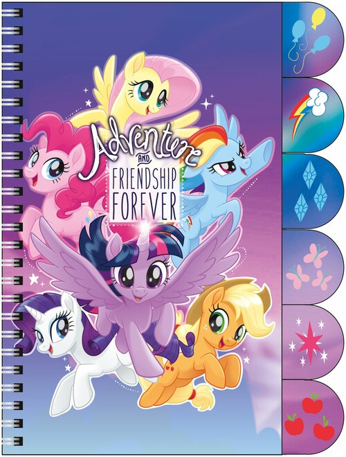 Блокнот My Little Pony MPFS-UA1-5037 с цветными разделителями, 60 листов, размер 17,5 x 21,5 х 2 см.