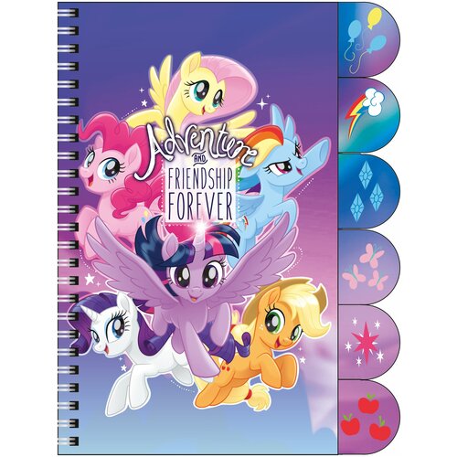 Блокнот My Little Pony MPFS-UA1-5037 с цветными разделителями, 60 листов, размер 17,5 x 21,5 х 2 см.