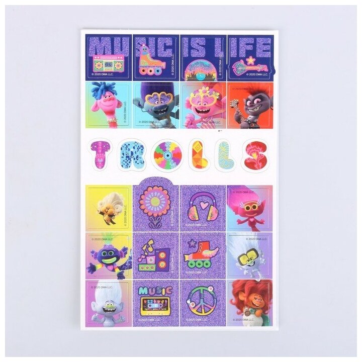 Наклейки вспененные. Тролли. Дизайн 4 НД плэй - фото №4