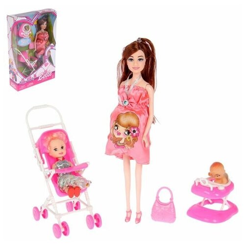 Кукла модель для девочки беременная Лиза с малышкой, коляской и аксессуарами кукла модель беременная лиза с малышкой коляской и аксессуарами микс
