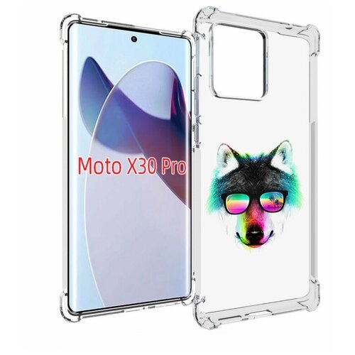 Чехол MyPads радужный волк для Motorola Moto X30 Pro задняя-панель-накладка-бампер