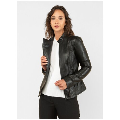 фото Кожаная куртка 21, каляев, размер 50, черный