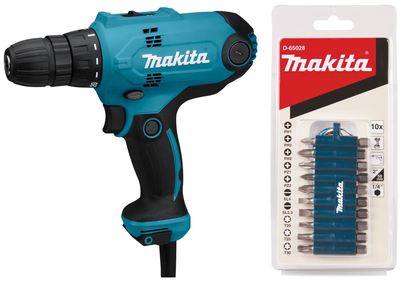 Сетевая дрель-шуруповерт Makita DF0300X3