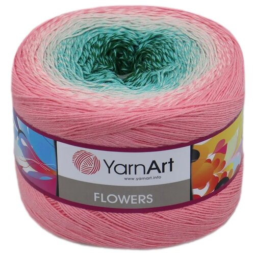 Пряжа YarnArt Flowers, 1 % хлопок, 45 % акрил, 250 г, 1000 м, 1 шт., 292 1000 м